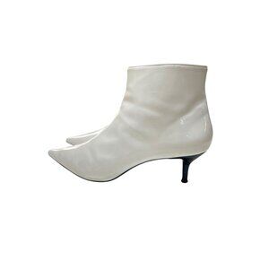 WhiteT Zara Trafaluc Patent Leather Pointed oe Ankle Boots - Size 38 - 7.5